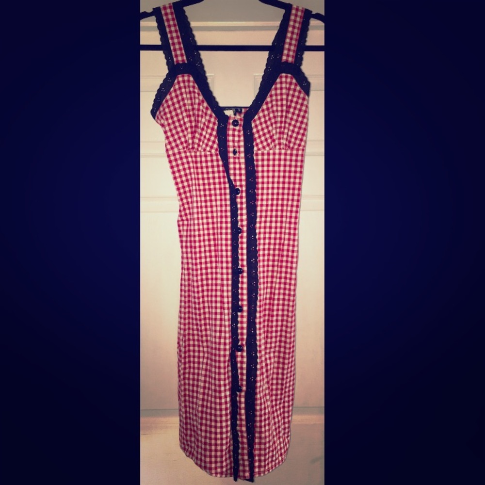 Rockabilly Pencil Red Gingham Print
